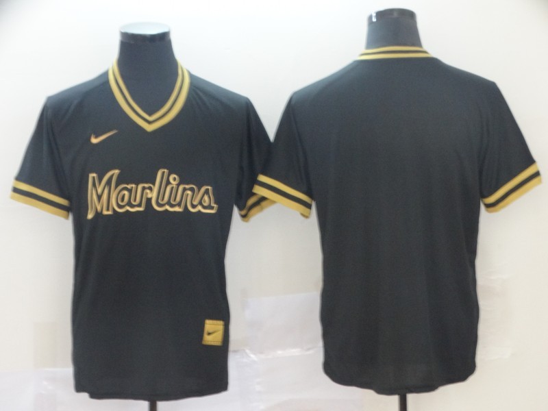 Men's Miami Marlins Black Blank Jersey